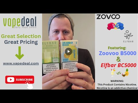 Vapedeal Review: Zoovoo Dragbar B5000 vs Elfbar BC5000 Who will come out on top? Size or Flavor??