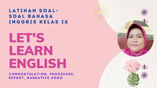 LATIHAN SOAL BAHASA INGGRIS KELAS IX: CONGRATULATION EXPRESSION