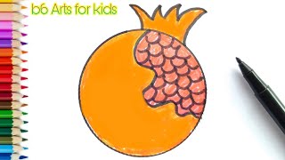 How to draw pomegranate. (Step by step) || Very easy drawing ...