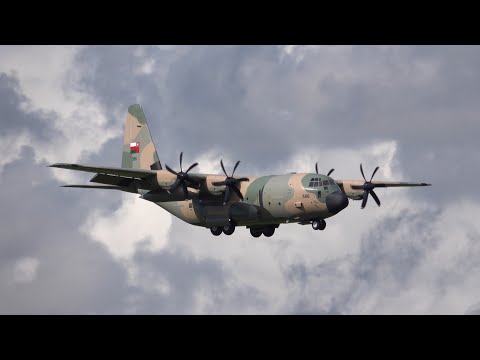 Royal Air Force of Oman Lockheed C130 Landing + Take-Off Zurich Airport