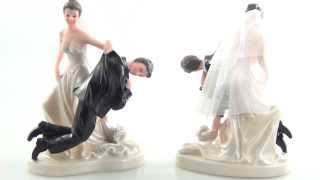 6.5" Comical Wedding Couple Figurines (Little Man Design) from LACrafts.com