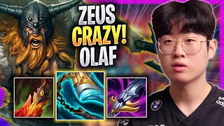 ZEUS CRAZY GAME WITH OLAF! - T1 Zeus Plays Olaf TOP vs Darius! | Season 2023