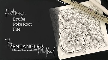 WELCOME! Video #2 | The ZENTANGLE® Method | Square Tile with Drupe| Beginners Tutorial | No Voice