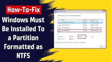 How To Fixed Windows Must Be Installed To a Partition Formatted as NTFS When Installing Windows