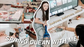 CLEANING my ROOM, OFFICE + BATHROOM! (satisfying time lapse) spring cleaning 2021