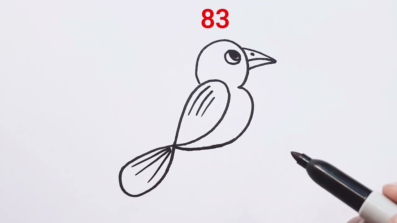How To Draw A Bird From Numbers 83 Step By Step - YouTube