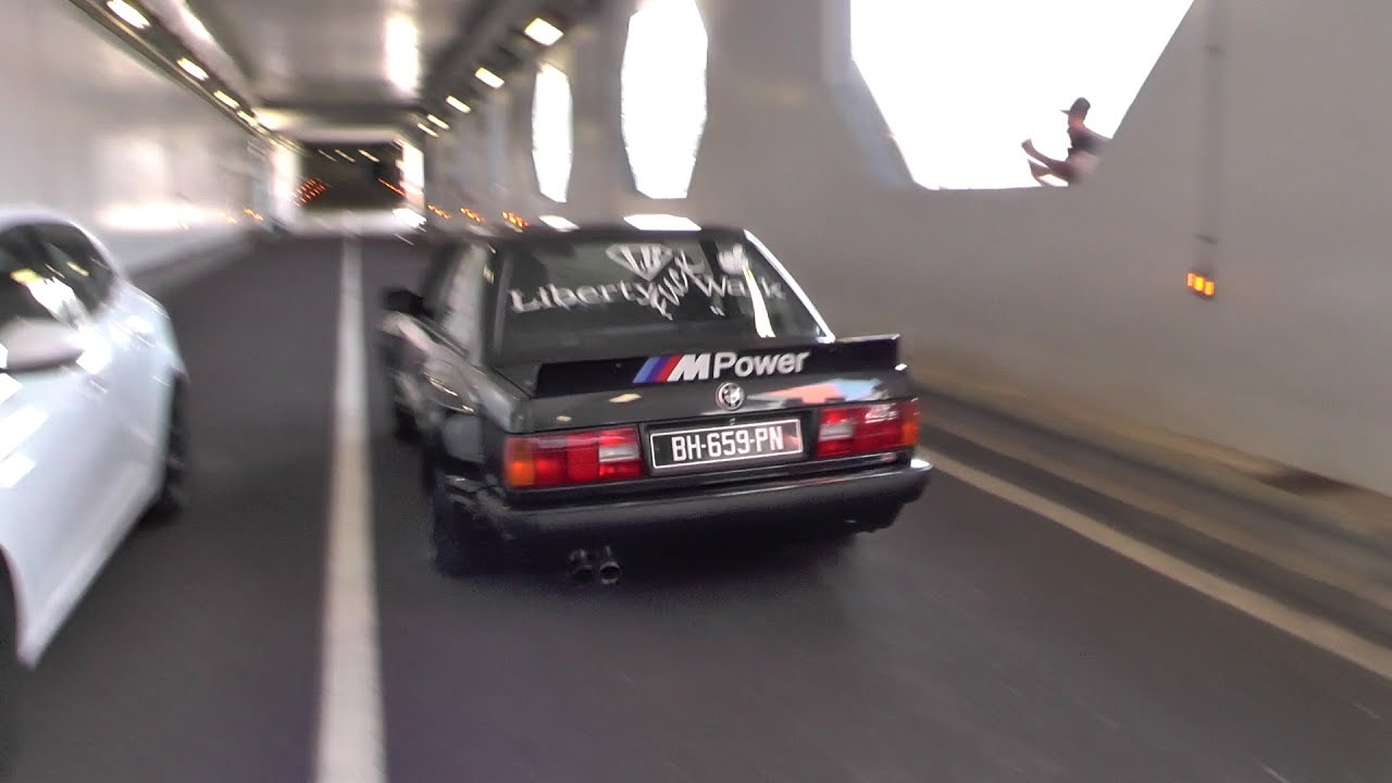 Very Loud Bmw E30 Liberty Walk - Powerslide & Bangs - Youtube