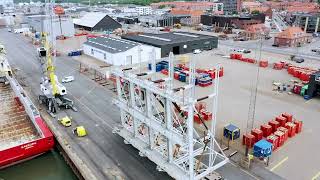 SPMT transport of blade racks at the Port of Esbjerg I Blue Water Shipping by Blue Water Shipping 402 views 11 months ago 34 seconds