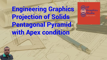 Pentagonal pyramid apex 50 mm height from  H.P. | 14 | Projection Of Solid | ST Graphics Studio
