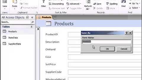 Creating Forms in Access 2010 Database