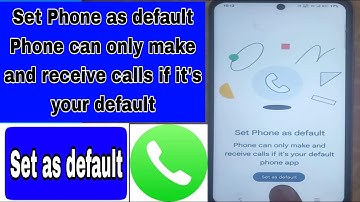 Set Phone as default Phone can only make and receive calls if it