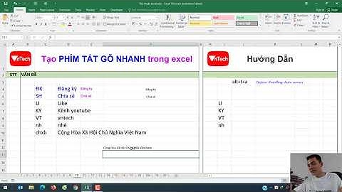 Tạo phím tắt gõ nhanh trong excel | VnTech | A Bờ Cờ