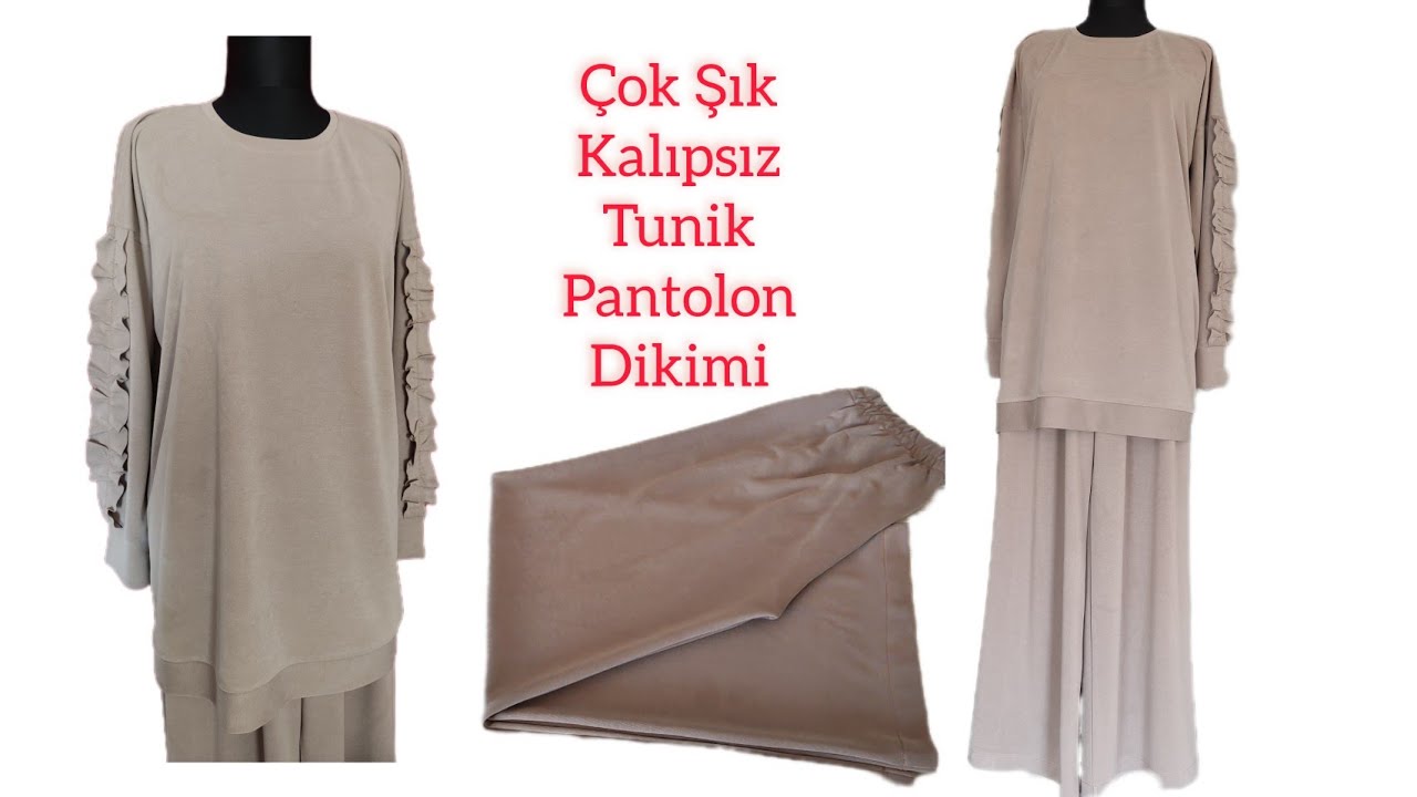 Kalıpsız İkili Tesettür Takım Dikimi |Pratik Ve Şık Tunik Ve Pantolon Kesimi/Dikimi