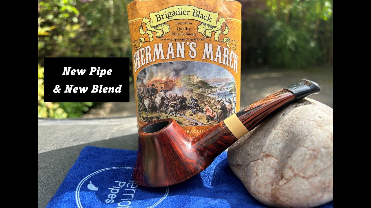 Awesome gift😎 A beautiful Chris Herriot Pipe ~1st smoke with Brigadier  Black Sherman's March. Lovely