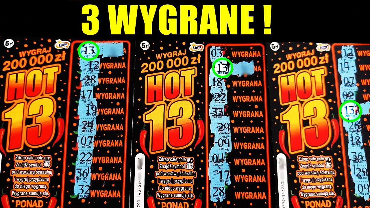 Zdrapki Lotto - ZDRAPKA HOT 13 PREMIERA I SĄ 3 WYGRANE !