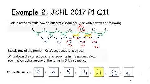 JCHL Revision - Quadratic Sequences