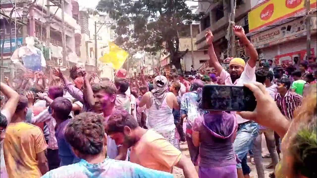 Hubli holi celebration 2022 with puneeth in myder oni DJ system (new