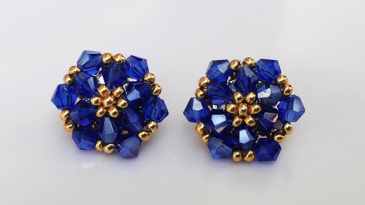 MINI ARETES DE BISUTERIA CON BICONOS Y MOSTACILLAS MUY FACILES DE HACER ❤️ @AccesoriesDesign