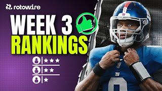 Week 3 Fantasy Football Rankings (Start Sit Sleepers Busts)