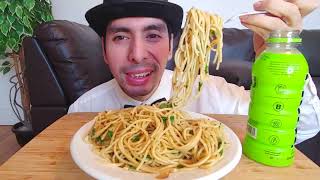 AGLIO E OLIO SPICY  PASTA SPAGHETTI MUKBANG EATING SHOW  GOING LIVE MAYBE?