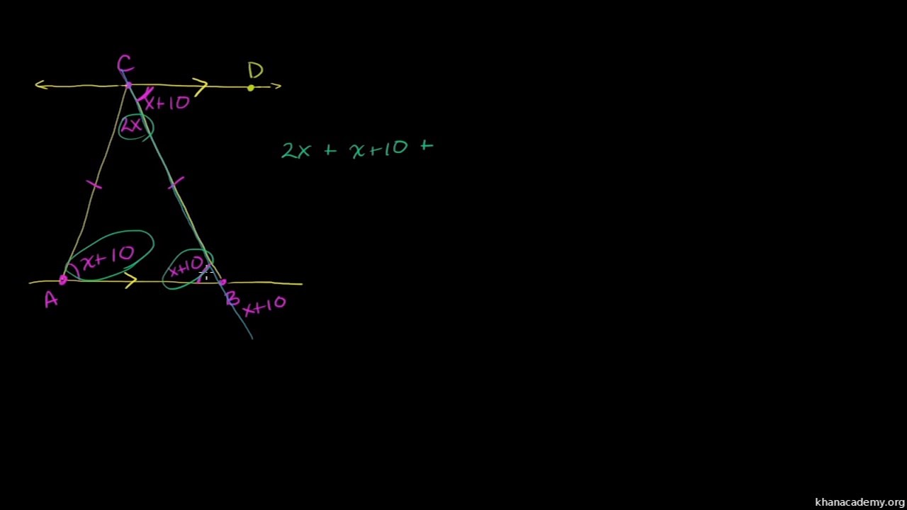 Example involving an isosceles triangle and parallel lines ...