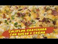 COLIFLOR GRATINADA CON QUESO Y CREMA, deliciosa y Keto Frlendly!   video #125