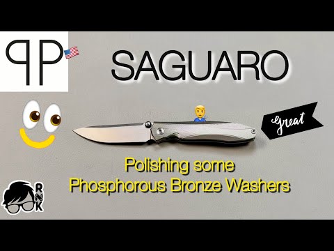 A disassembling a fancy knife, the QP Blades Saguaro, to polish the PB washers… very nice!