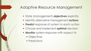 Week 15 Adaptive Management