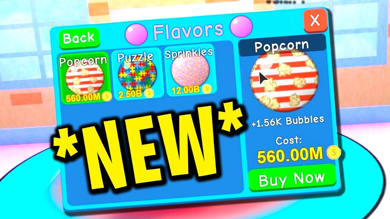 Buying Rare Popcorn Flavor Gum Roblox Bubble Gum Simulator Youtube - buying rare rainbow flavor gum roblox bubble gum simulator