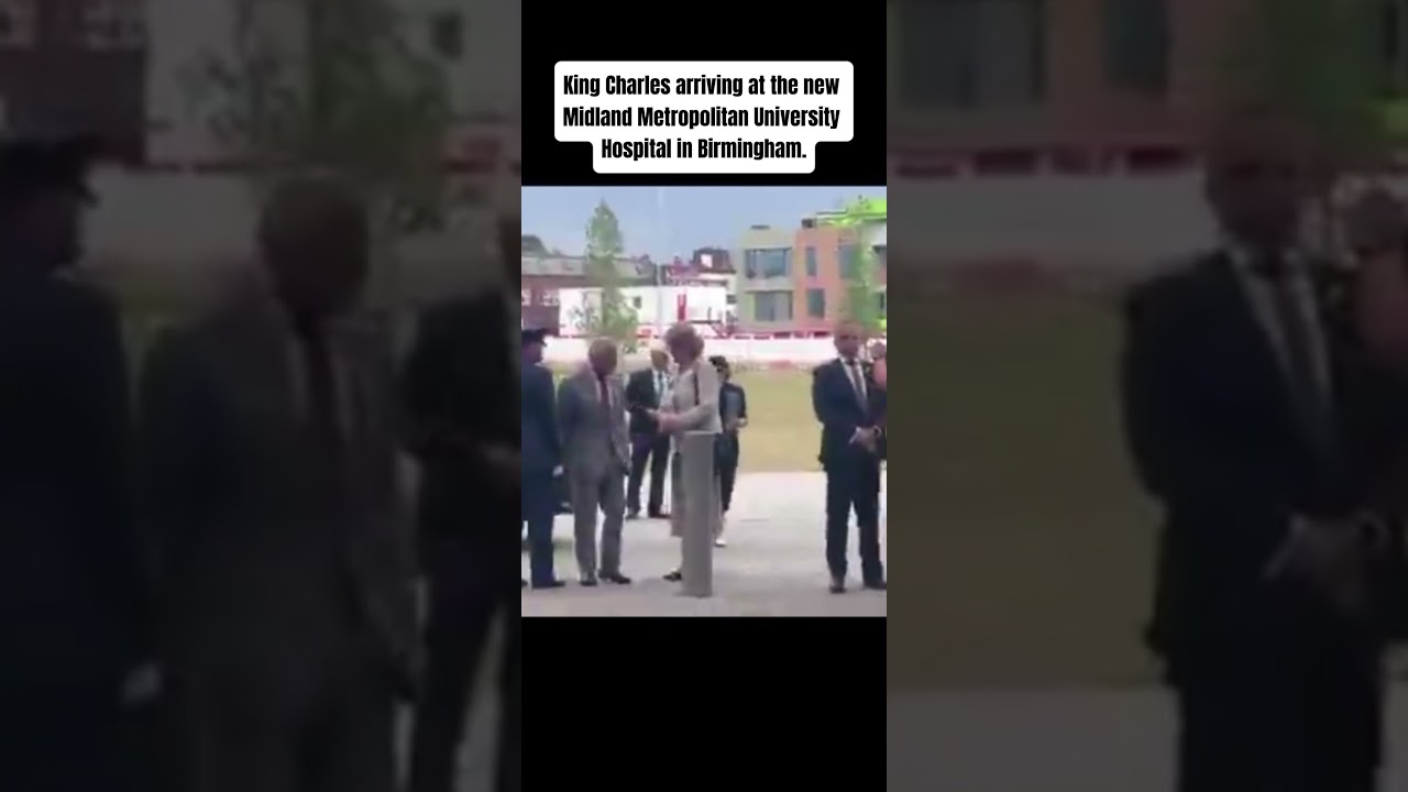 King Charles arriving at the new Midland Metropolitan University Hospital in Birmingham.