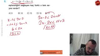 Basit Eşitsizlikler 1 Test 5