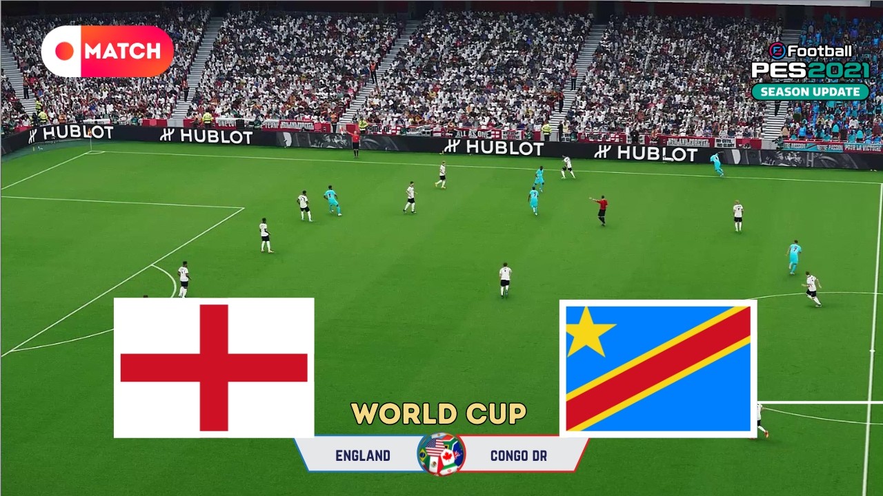 England vs Congo DR | World Cup 2026 Simulation | eFootball PES 21 Realistic Gameplay
