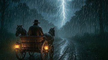 3Hours Thunderstorm Horse Carriage Ride in Red Dead Redemption 2 | RDR2 ASMR