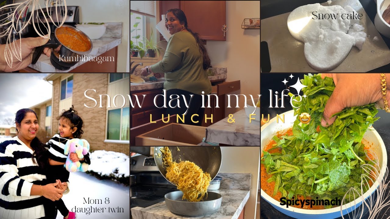 ✨Easy spinach🍃thokku for lunch 🥰America la asingama pochu story 😆Snowcake recipe #tamil #viral 
