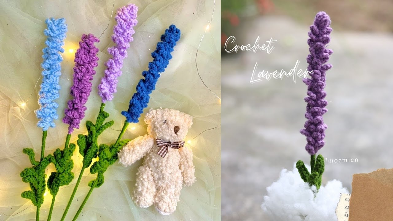 Hướng dẫn cách móc hoa lavender bằng len đơn giản nhất| Crochet lavender