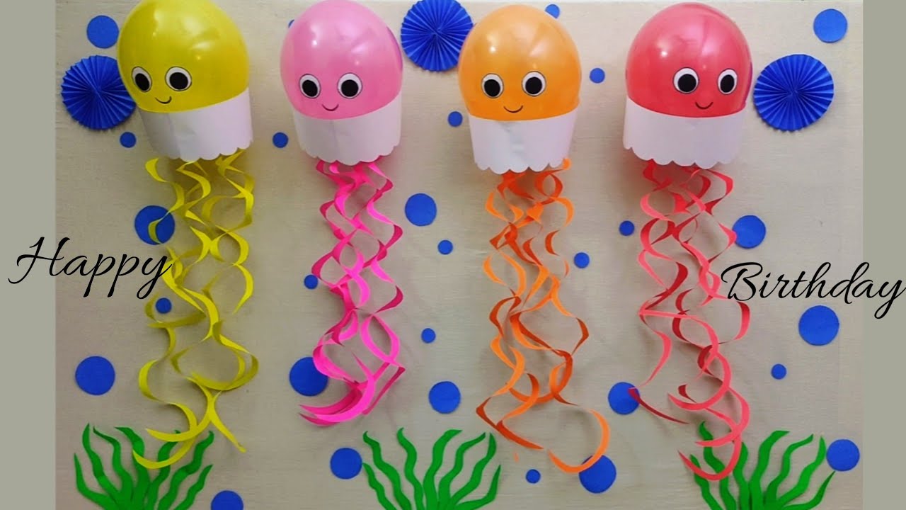 BALLOON decoration for Birthday (2020)/Jelly Fish theme decoration/Birthday  decoration ideas at Home 