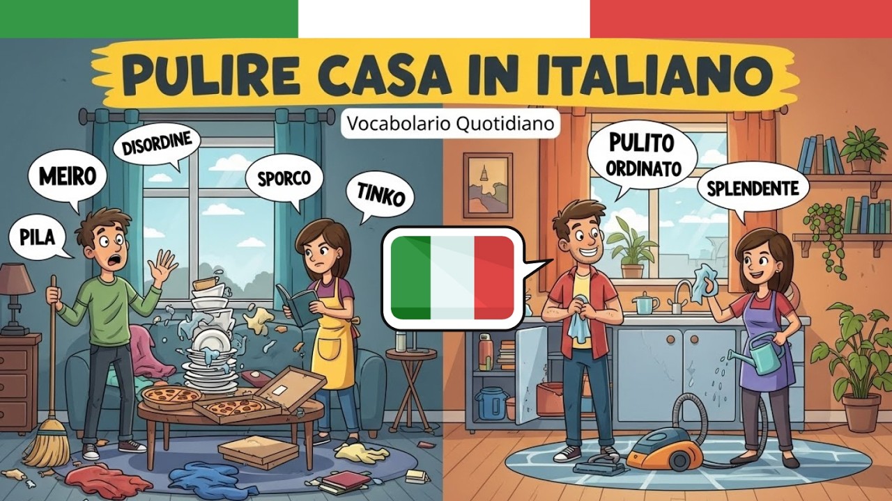 Learn Italian Naturally - How to Talk about Cleaning Your House in Italian 🏠