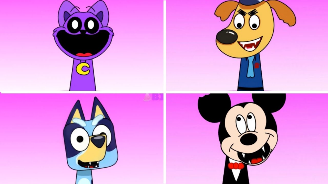 📹 Sprunki OC - Mickey Mouse 🆚 Bluey 🆚 CatNap 🆚 Sheriff Labrador - Spinning Wheel (Cover) 🎉