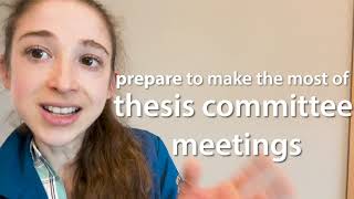 Thesis committee meetings - *prepare* to make the most of them!