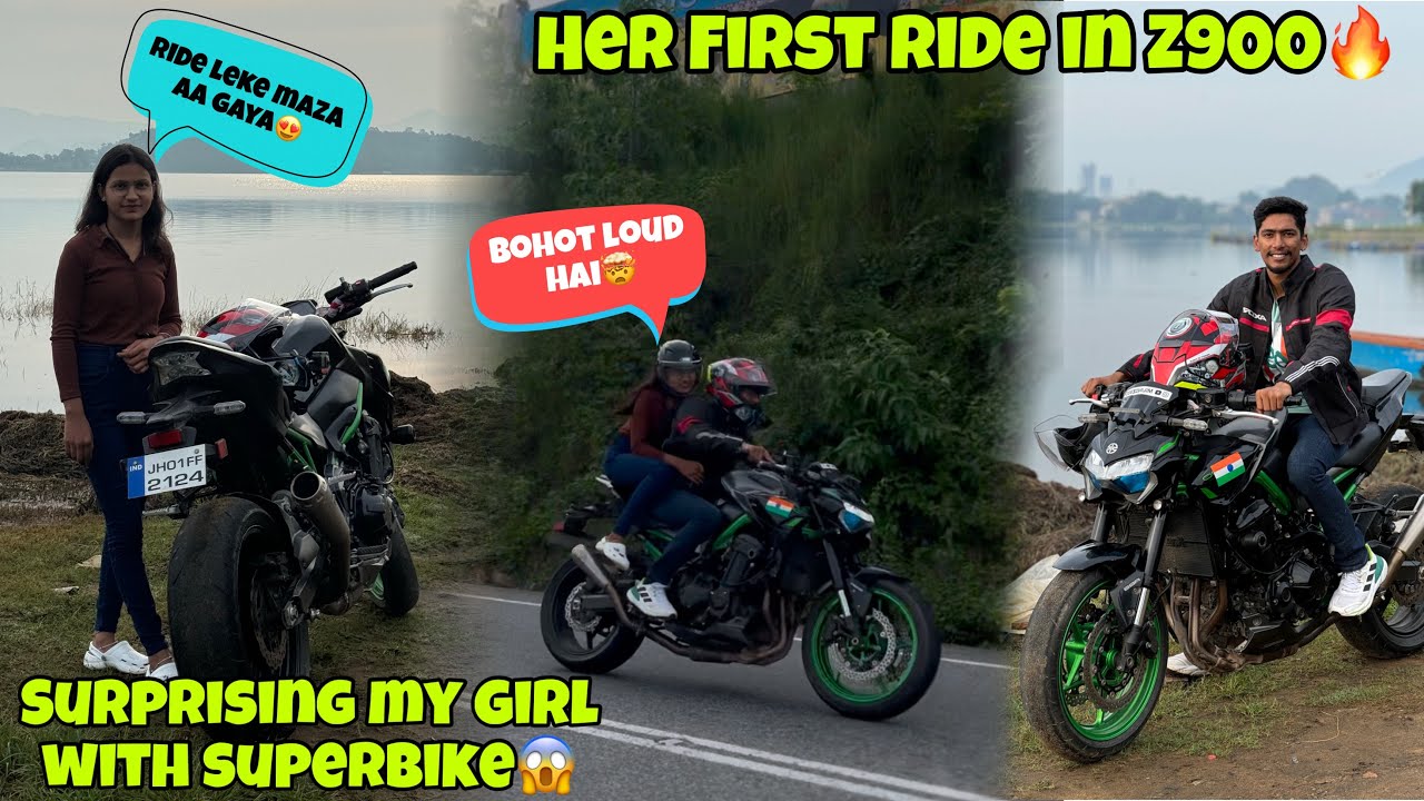 Surprised My Girlfriend😍 First Ride in Superbike Z900🤯 Patratu Valley🔥 ...