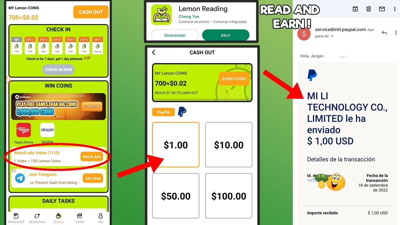 Lemon Reading App Paga 1$ a Paypal sólo por leer y ver videos? LEGIT OR SCAM? FULL & HONEST REVIEW!