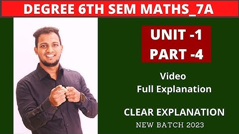 6TH SEM MATHS_7A UNIT 1 PART 4 l #shorttricks4u #degree #6thsemester #7a #mathematics
