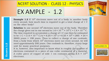 NCERT SOLUTION | CLASS 12 PHYSICS | EXAMPLE 1.2  | ELECTRIC CHARGES AND FIELDS | IN TAMIL
