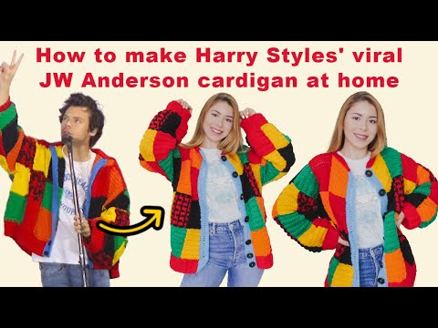 How to make Harry Styles&rsquo; viral JW Anderson cardigan at home | Crochet Cardigan