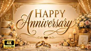 💍 Celebrate love and beautiful memories with this elegant Happy Anniversary 4K Background