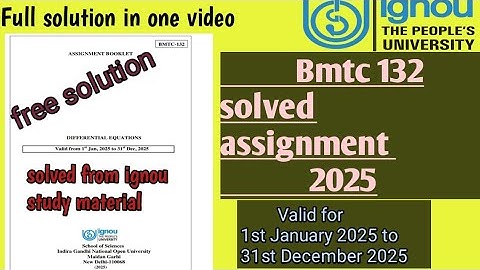 Bmtc 132 solved assignment 2025