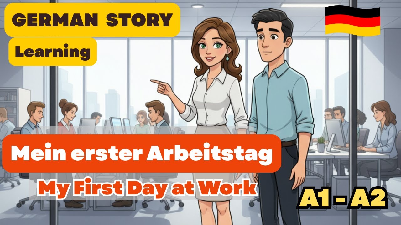 Learn German Through Stories | A1-A2 Slow German Listening Practice - Work Vocabulary | German story