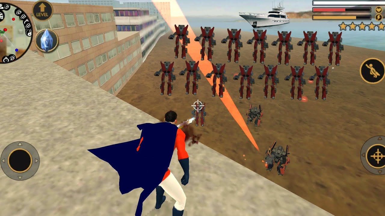 Vegas Crime Simulator (Superhero Fight Red Car Robot) Robot Army Man - Android Gameplay HD