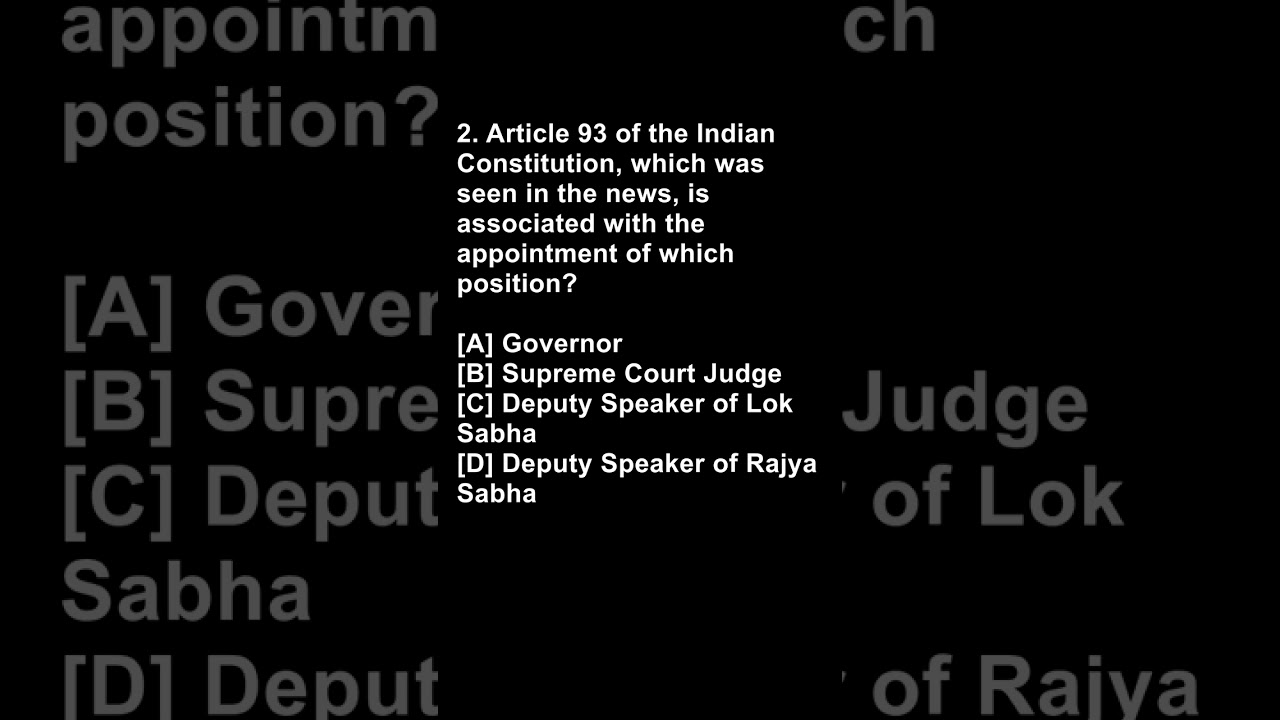 Article 93 of the Indian Constitution | 