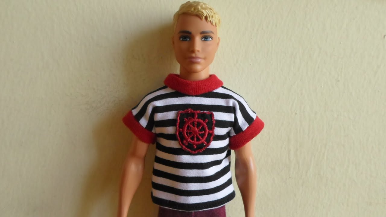 DIY Ken doll/male doll clothes : Nautical T-Shirt